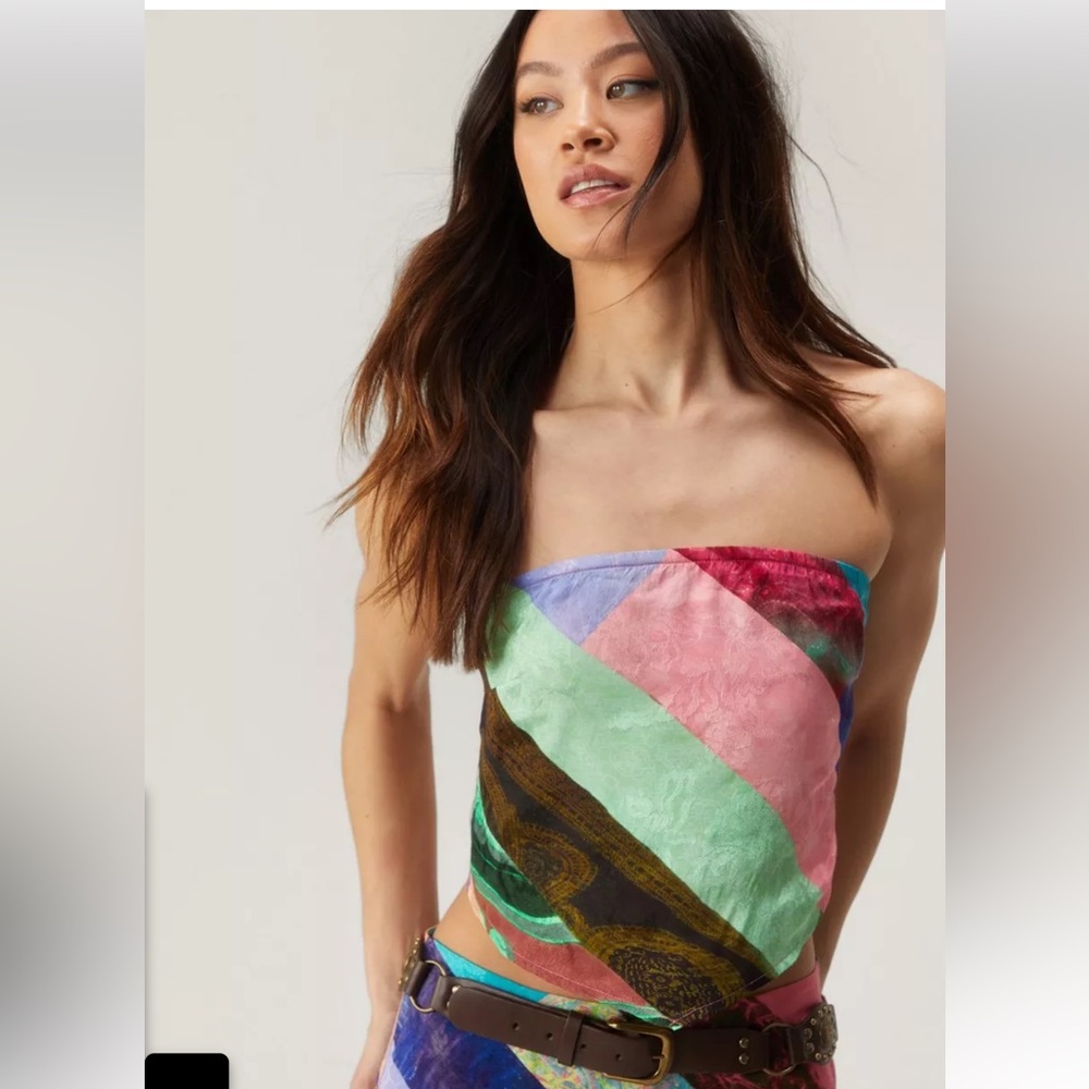Nasty Gal Satin Scarf Print Top